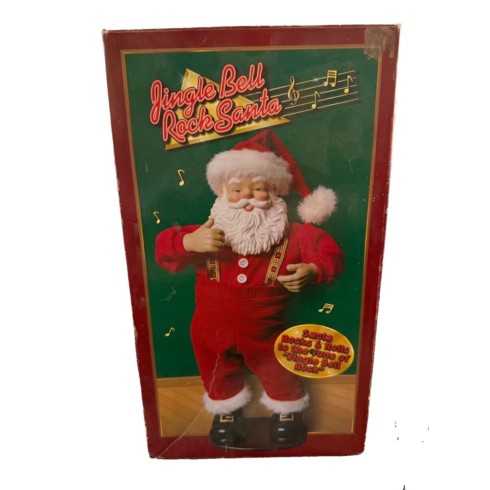 Jingle Bell Rock Santa Claus Dancing Animated 1998 Christmas Bobby Helms Tested